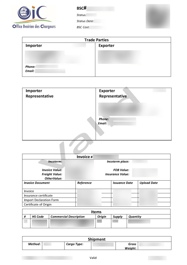 Ivory Coast BSC Example