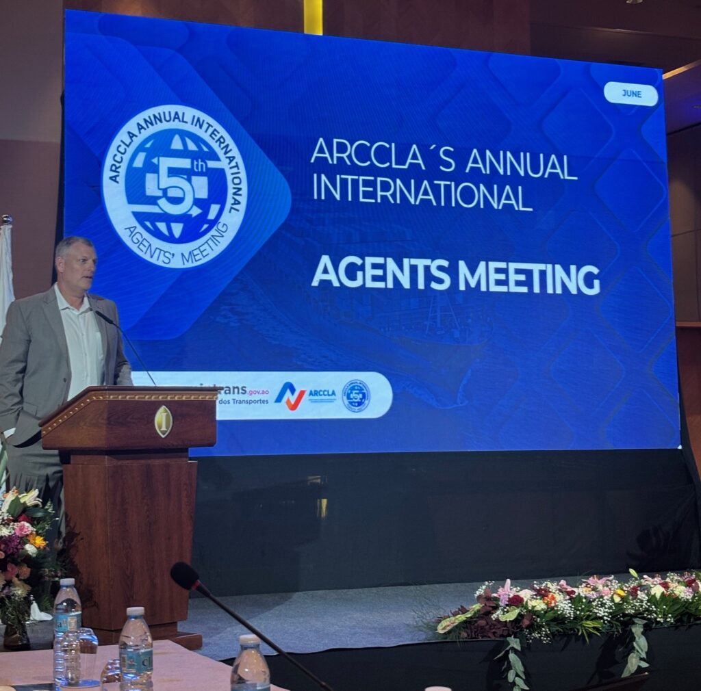africactn president Chris Russell speaking on behalf of all world agents at the ARCCLA international agents meeting